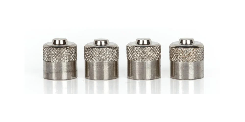Tyre Valve Dust Caps - Chrome Metal - Pack Of 4