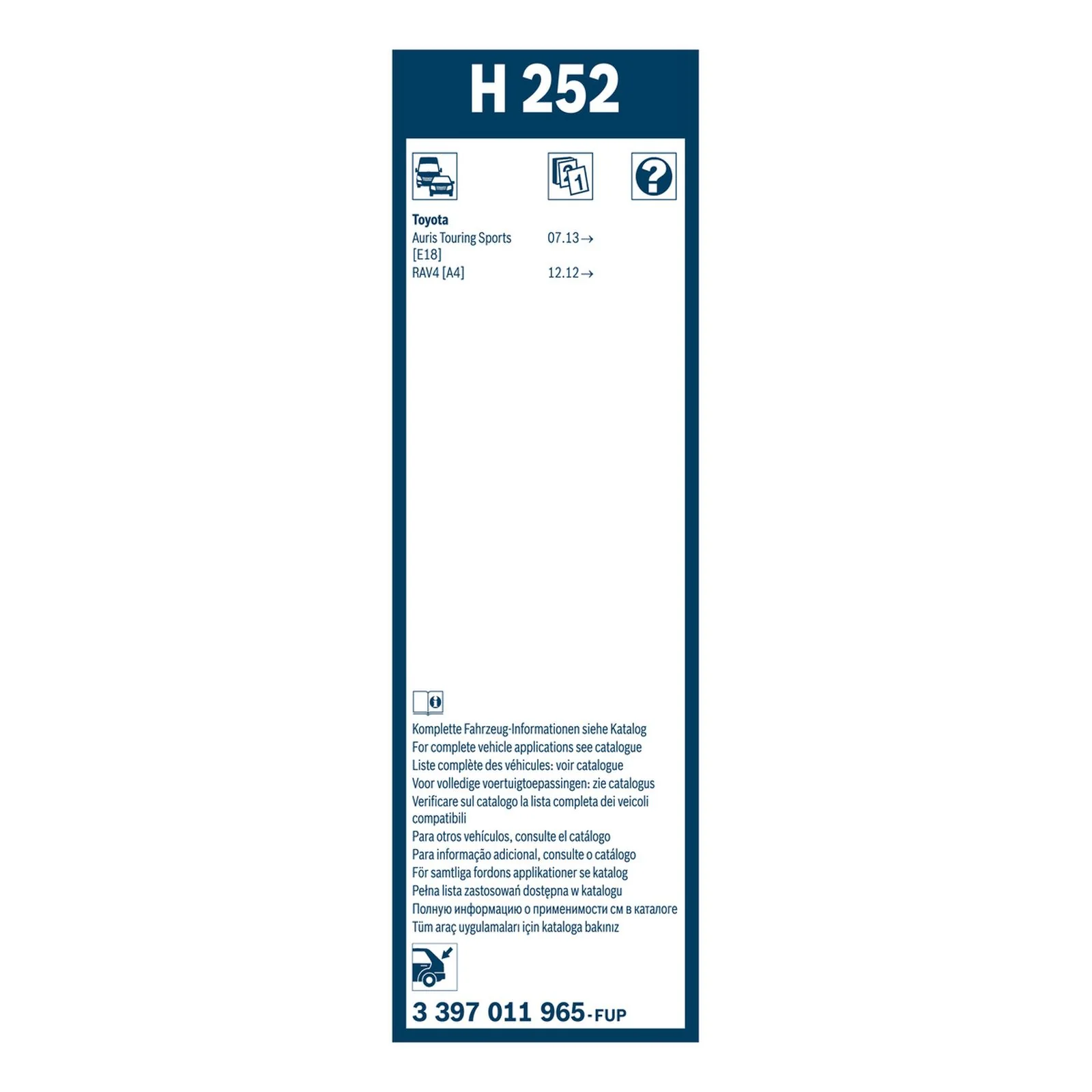 H252 Bosch Rear Screen Wiper H - Image 3