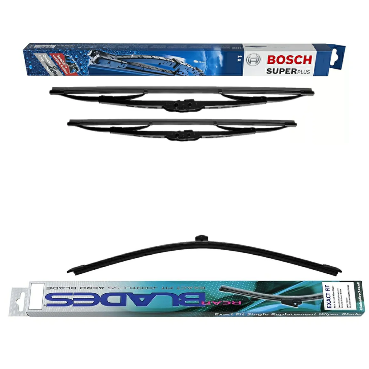 Bosch Super Plus & Blades Rear Screen Wiper - Triple Pack