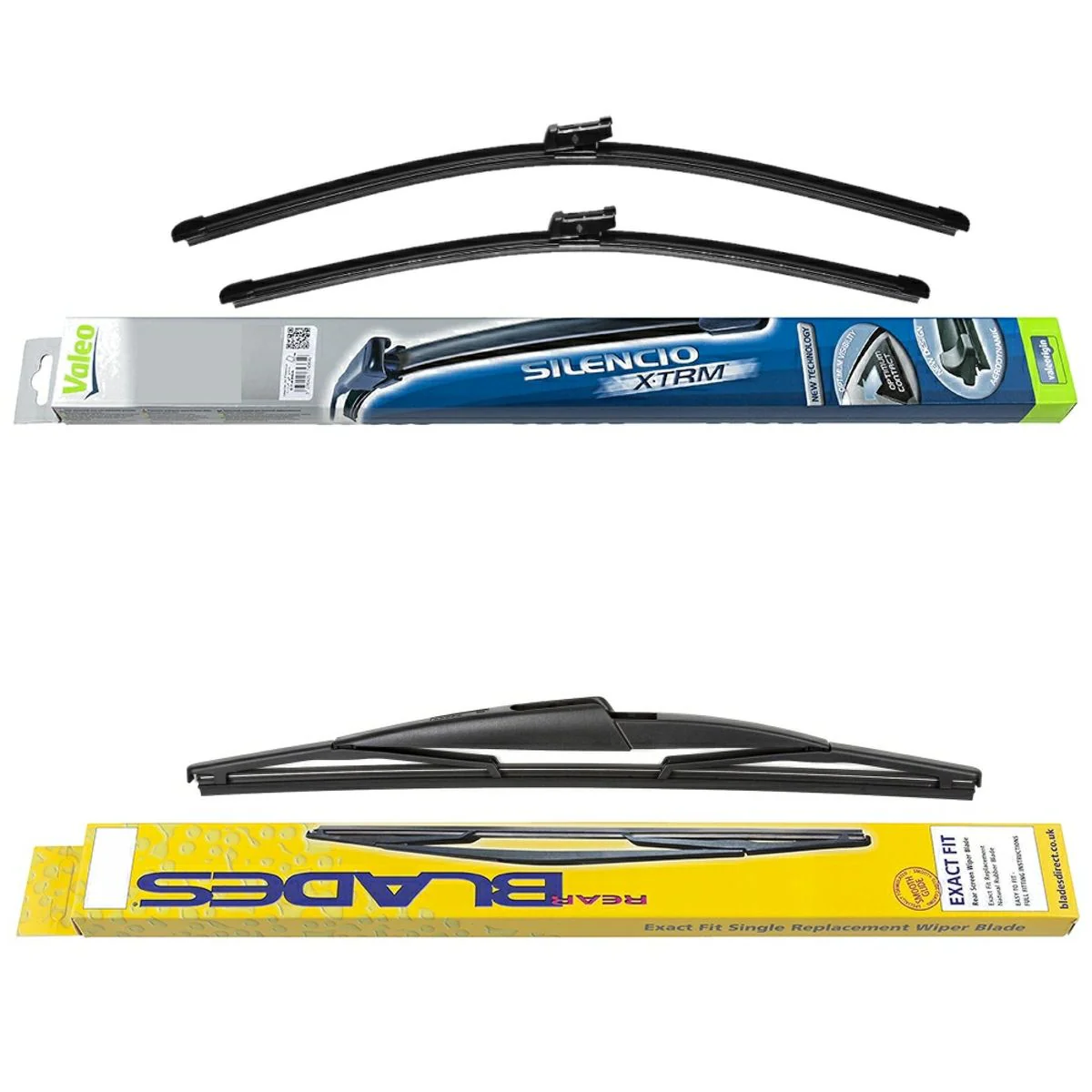 Valeo Silencio X.TRM Flat & Blades Rear Screen Wiper - Triple Pack